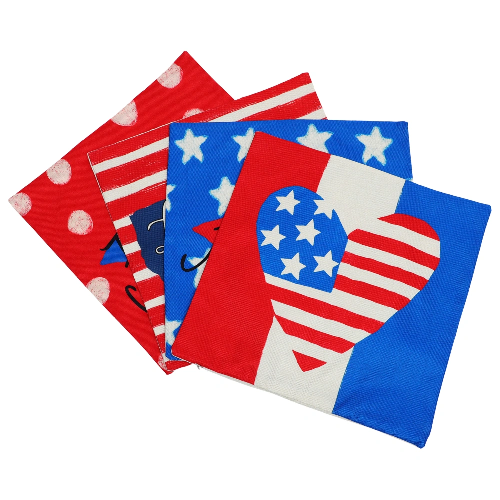 4pcs Independence Day Pillow Covers America Themed Throw Pillow Covers Patriotic Pillows Case