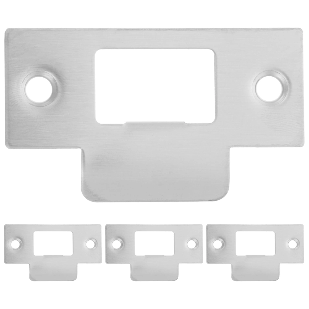 3pcs Door Safety Strike Plates Stainless Steel Door Reinforcement Plates Deadbolt Latch Plates