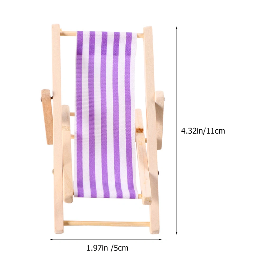 3Pcs Artificial Mini Beach Chair Model Micro Landscape Miniature Beach Chair Doll House Mini Furniture