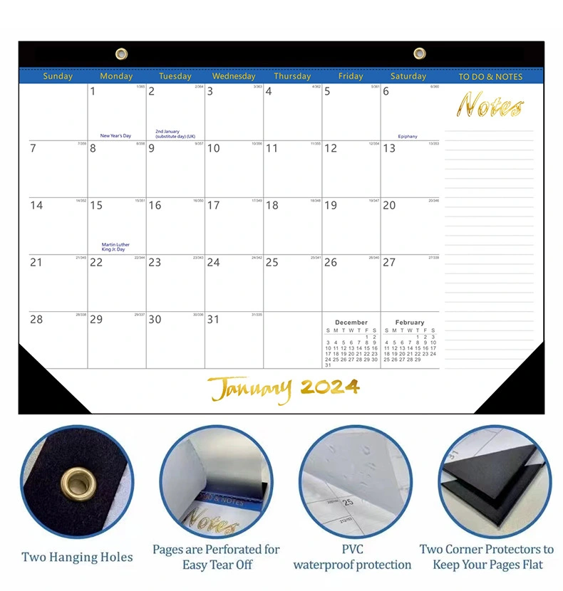 Wall Calendar English Calendar Monthly Calendar Wall Hanging Calendar for Daily Use