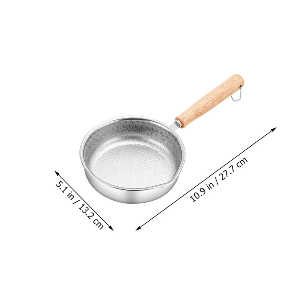 Stainless Steel Fry Pan Household Frying Pan Egg Pastry Pan Practical Cooking Pan