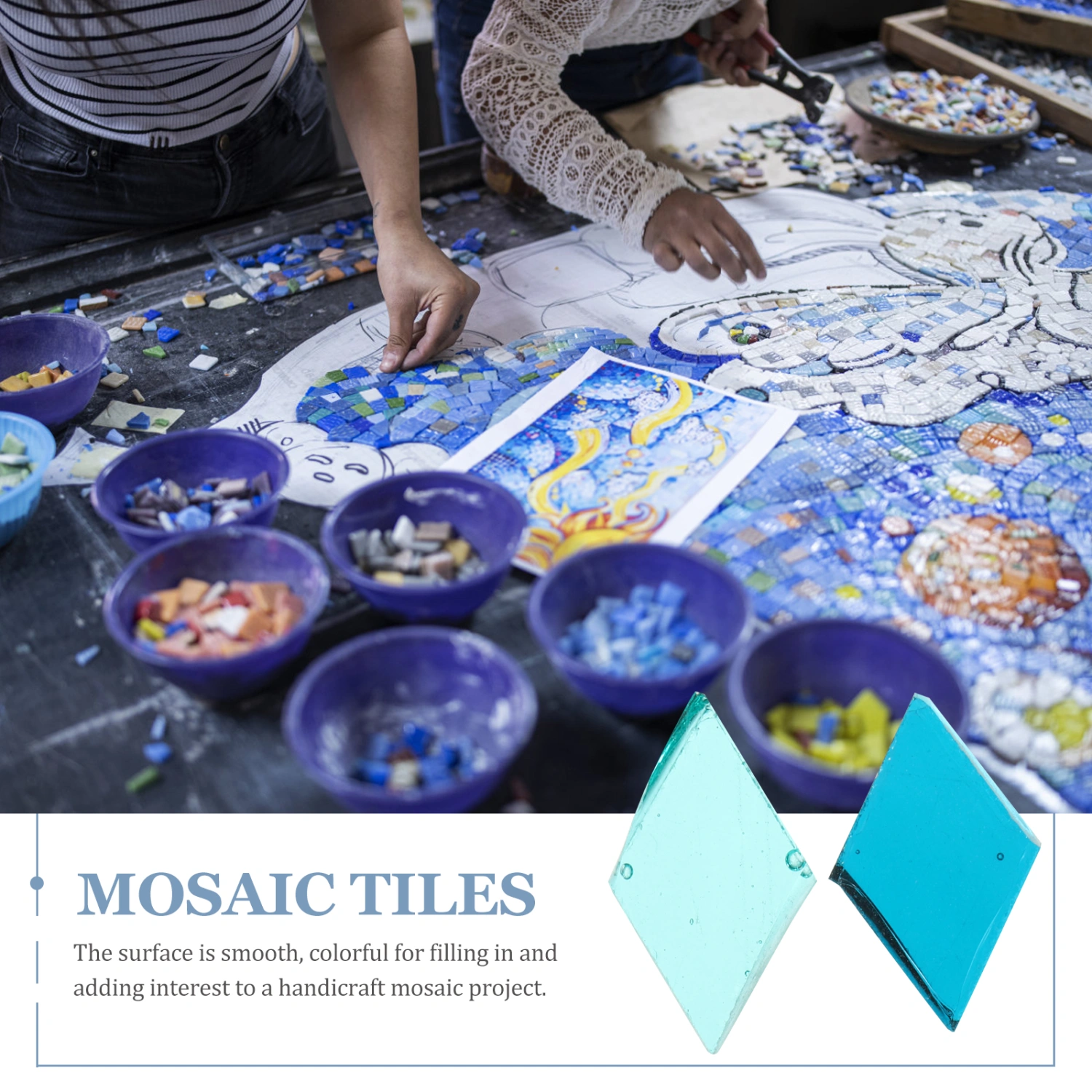 1 Bag Glass Mosaic Tiles for Crafts Stained Glass Pieces Mosaic Piece for DIY Making