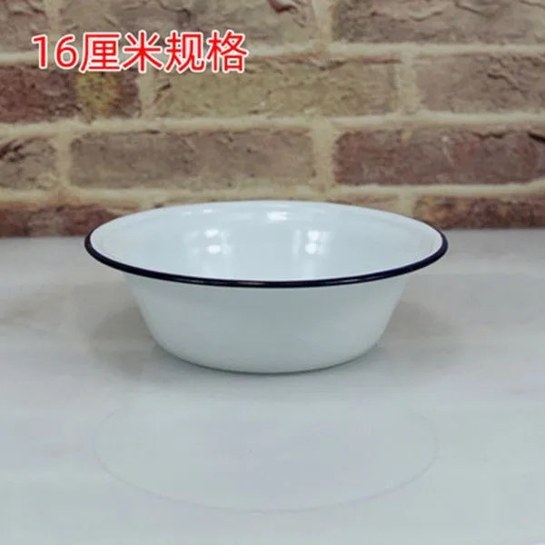 Enamel Bowl Unbreakable Enamelware Serving Bowl Round Mixing Bowl Vegetable Bowl