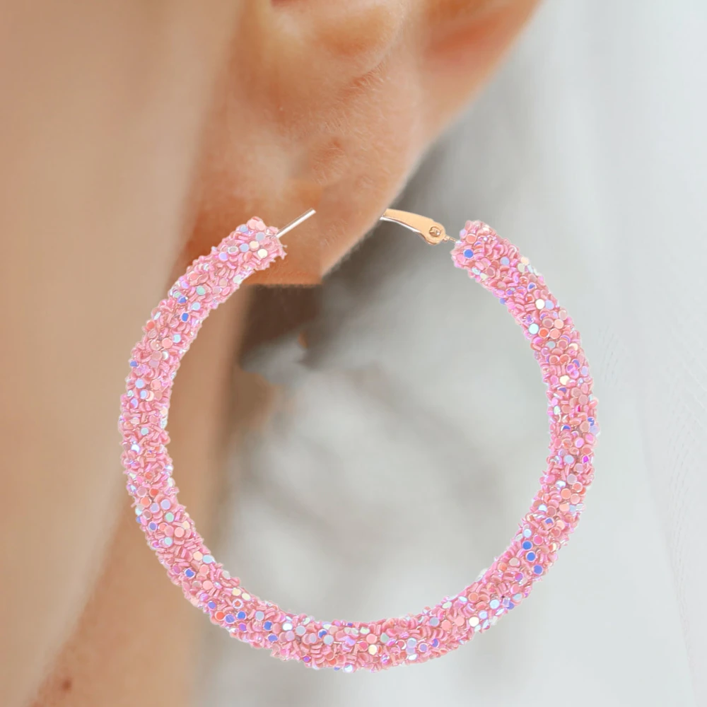 1 Pair Fashion Big Round Loop Earrings Round Hoops Earrings Women Circle Earrings