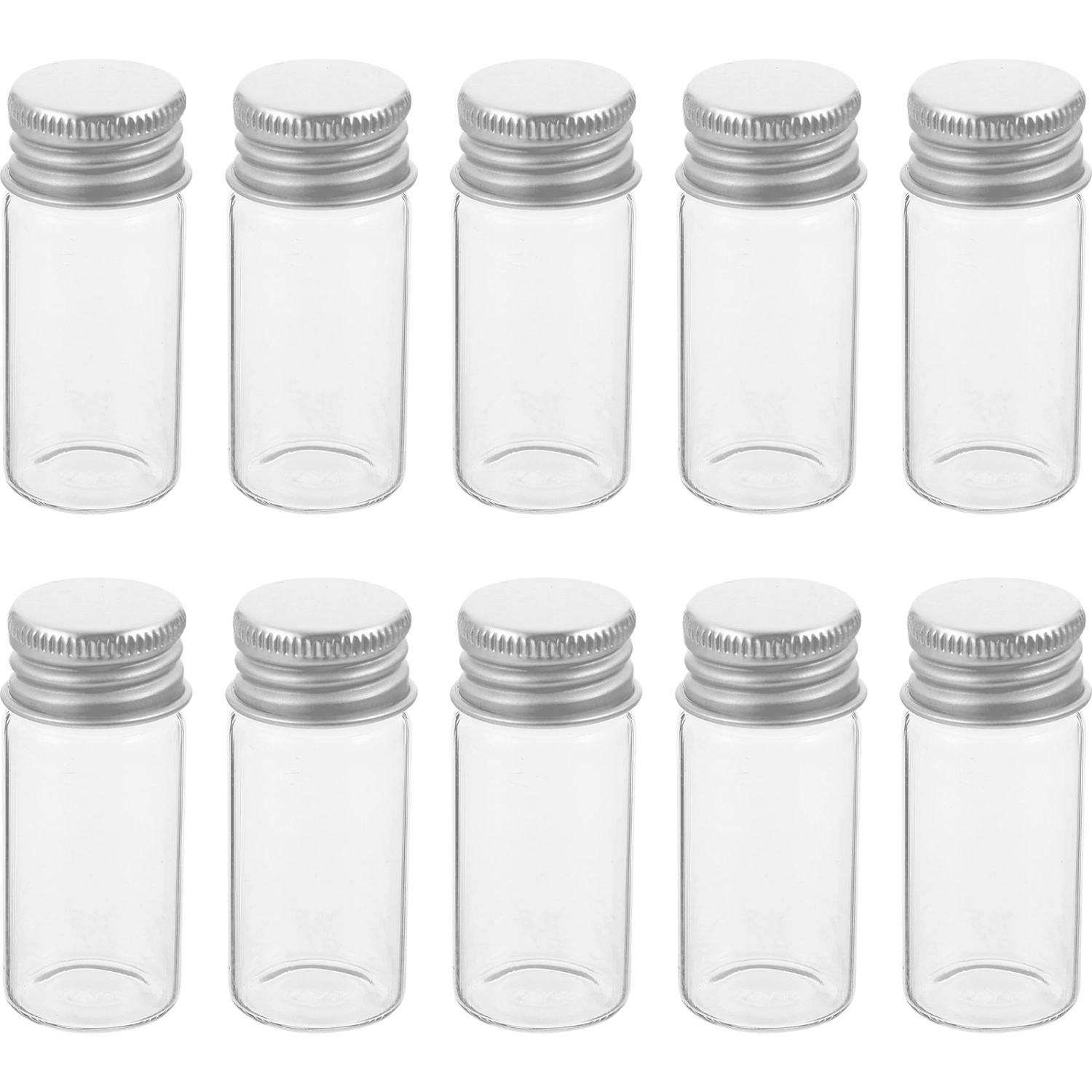 20 pcs Clear Glass Bottles Reusable Glass Bottle Transparent Glass Storage Bottles with Lids