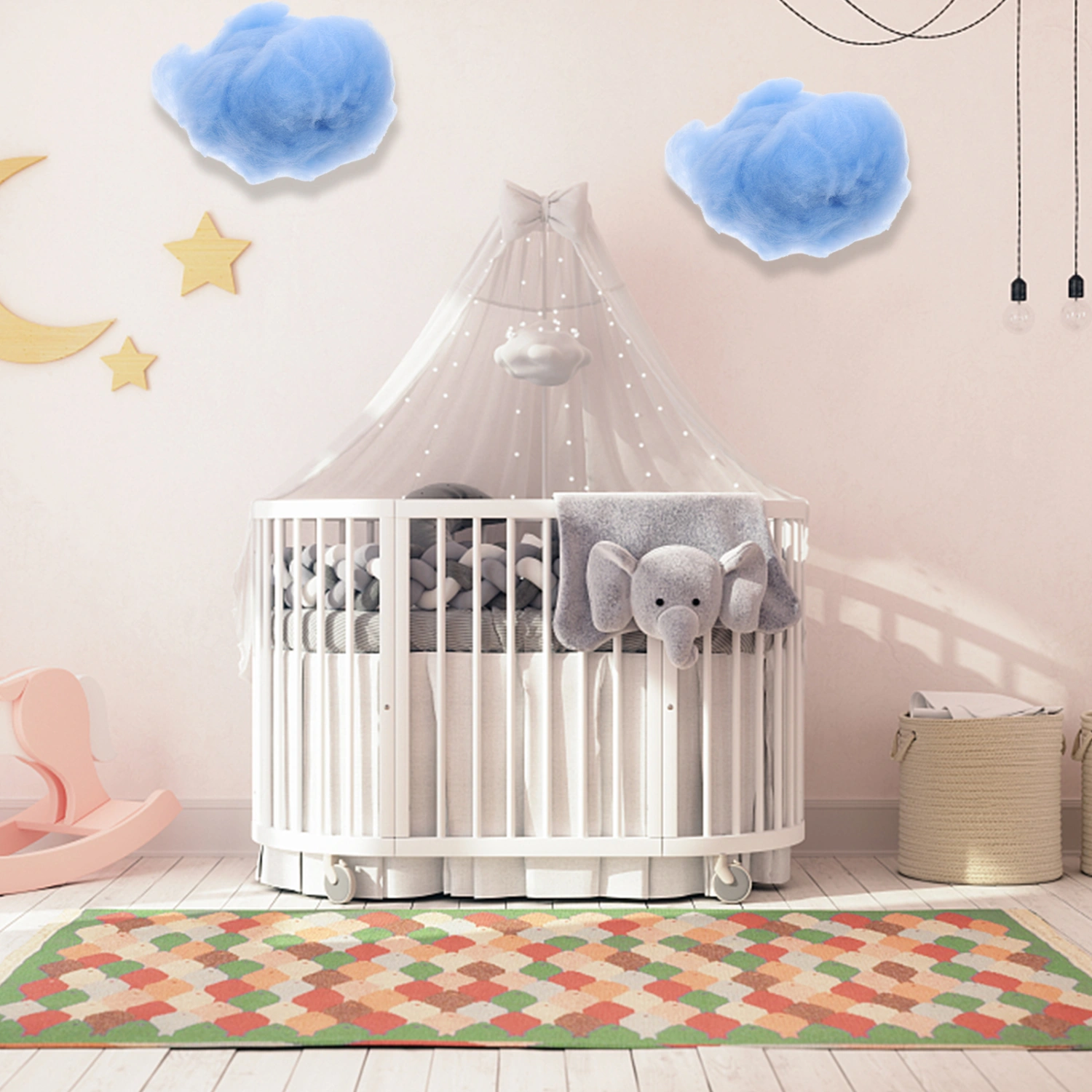 4pcs Colored Cloud Hanging Ornament Simulation Cloud Pendant Cloud Pendants