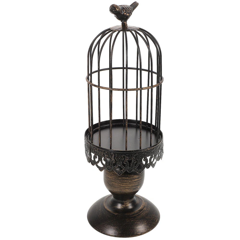 Creative Birdcage Shaped Candle Holder Household Decorative Candlestick Vintage Style Candle Stand