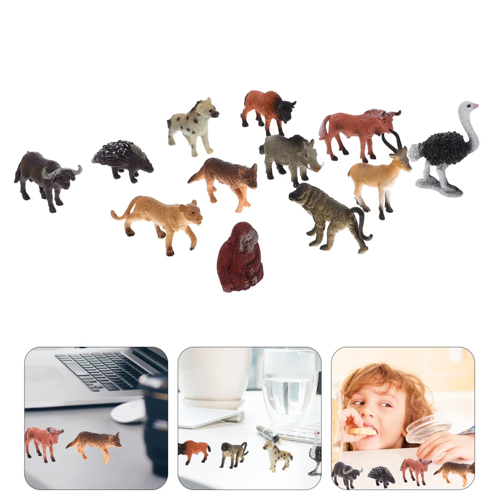 12pcs Animals Figures Toys Realistic Miniature Wild African Animal Models