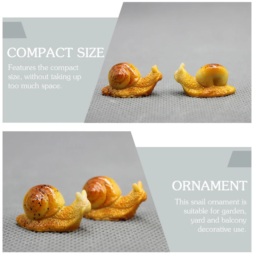 8Pcs Mini Snail Figurines Miniature Snail Ornaments Lifelike Snail Statues Garden Mini Snail Ornaments