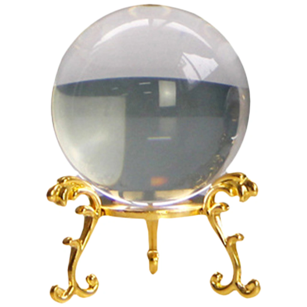 1 Set of Glass Crystal Ball with Stand Desktop Crystal Ball Craft Clear Ball Decoration Home Ornament