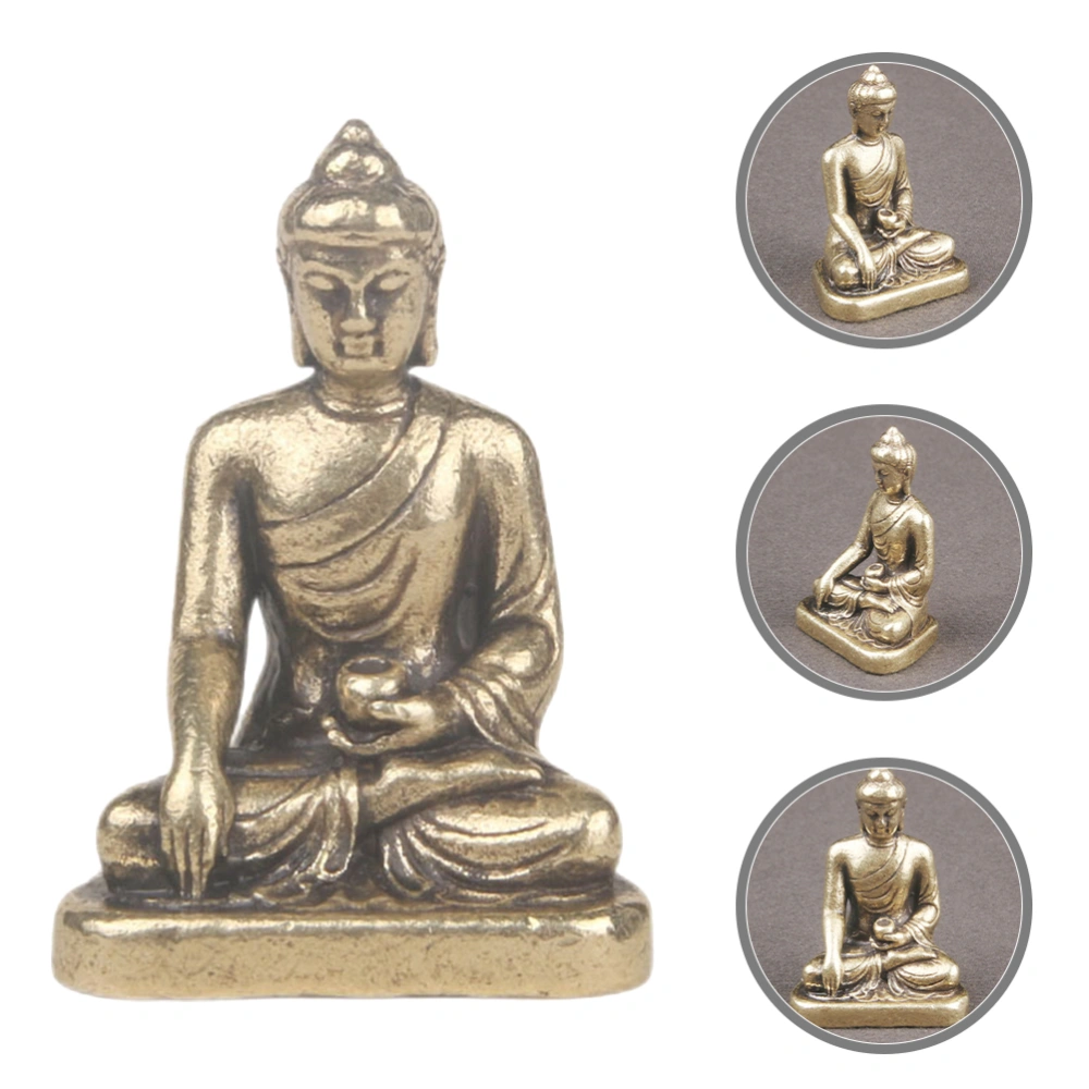 Vintage Brass Buddha Figurine Brass Adornment Buddha Sculpture Brass Craft Statue