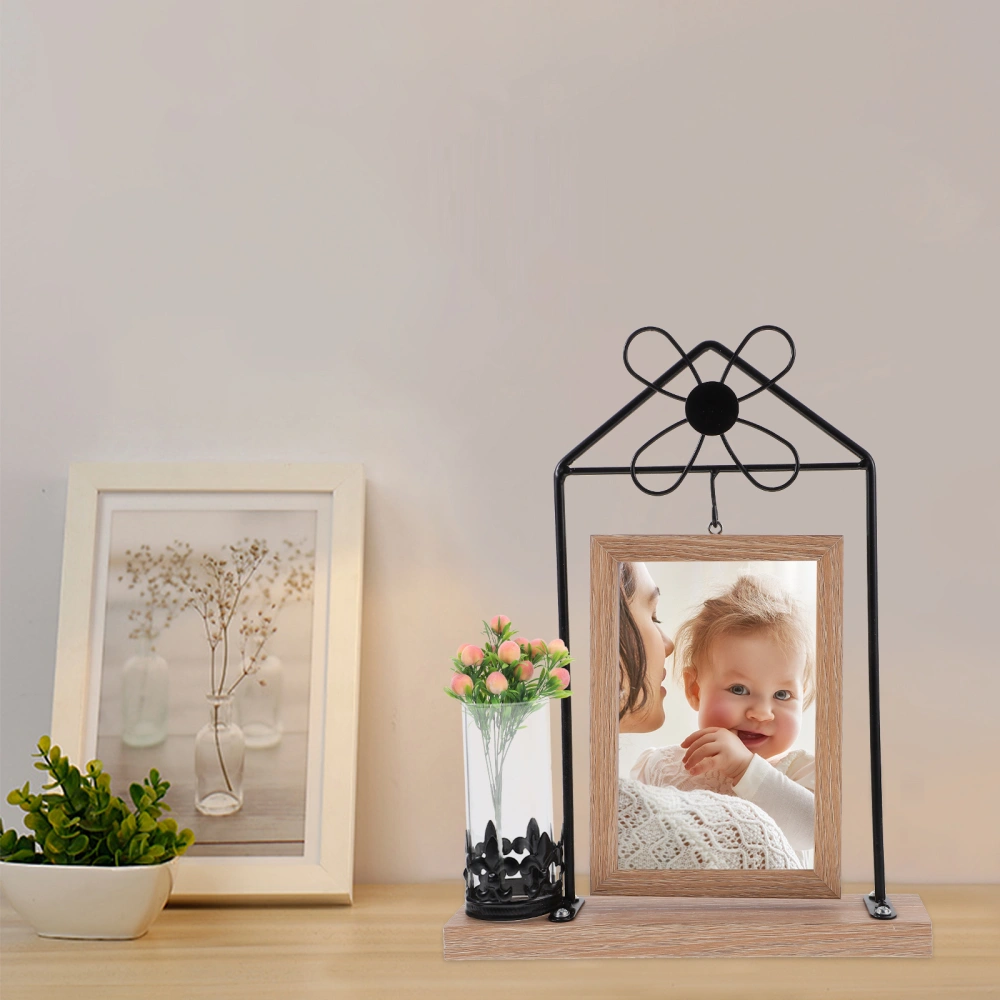 Metal Windmill Rack Photo Frame Double-sided Hanging Picture Frame for Home Office Desk