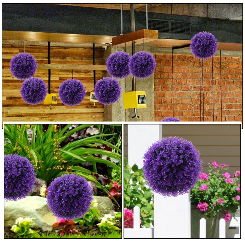 2pcs Artificial Topiary Plant Balls Hanging Grass Balls Ceiling Topiary Ball Pendants Topiary Grass Balls