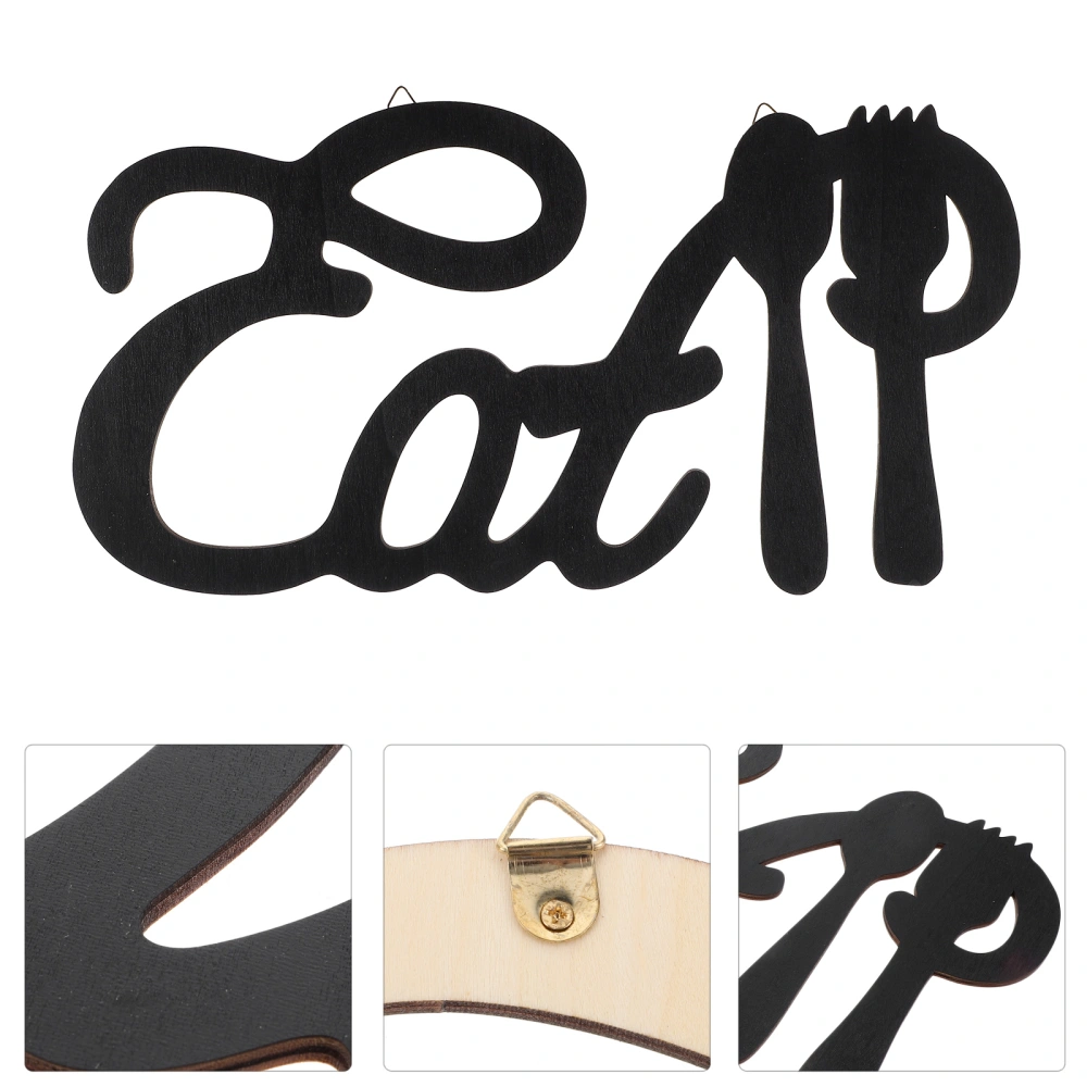 Fork Spoon EAT Letter Sign Wall Hanging Sign Large Wooden Letters for Kitchen Restaurant