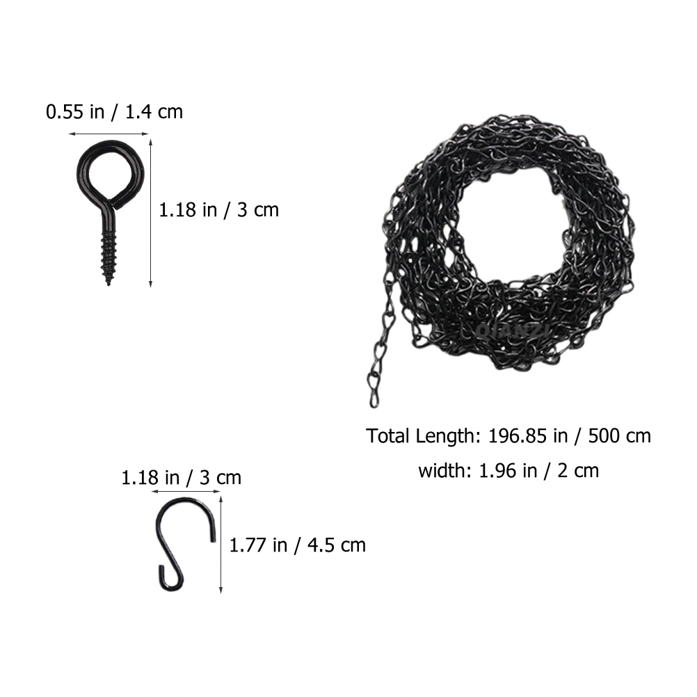 1 Set Hanging Chain and Hooks Set Garden Plant Hangers for Hanging Baskets