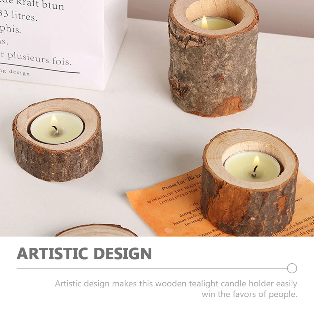 2Pcs Tealight Stands Candle Holder Wood Tealight Holder Wedding Birthday Decoration