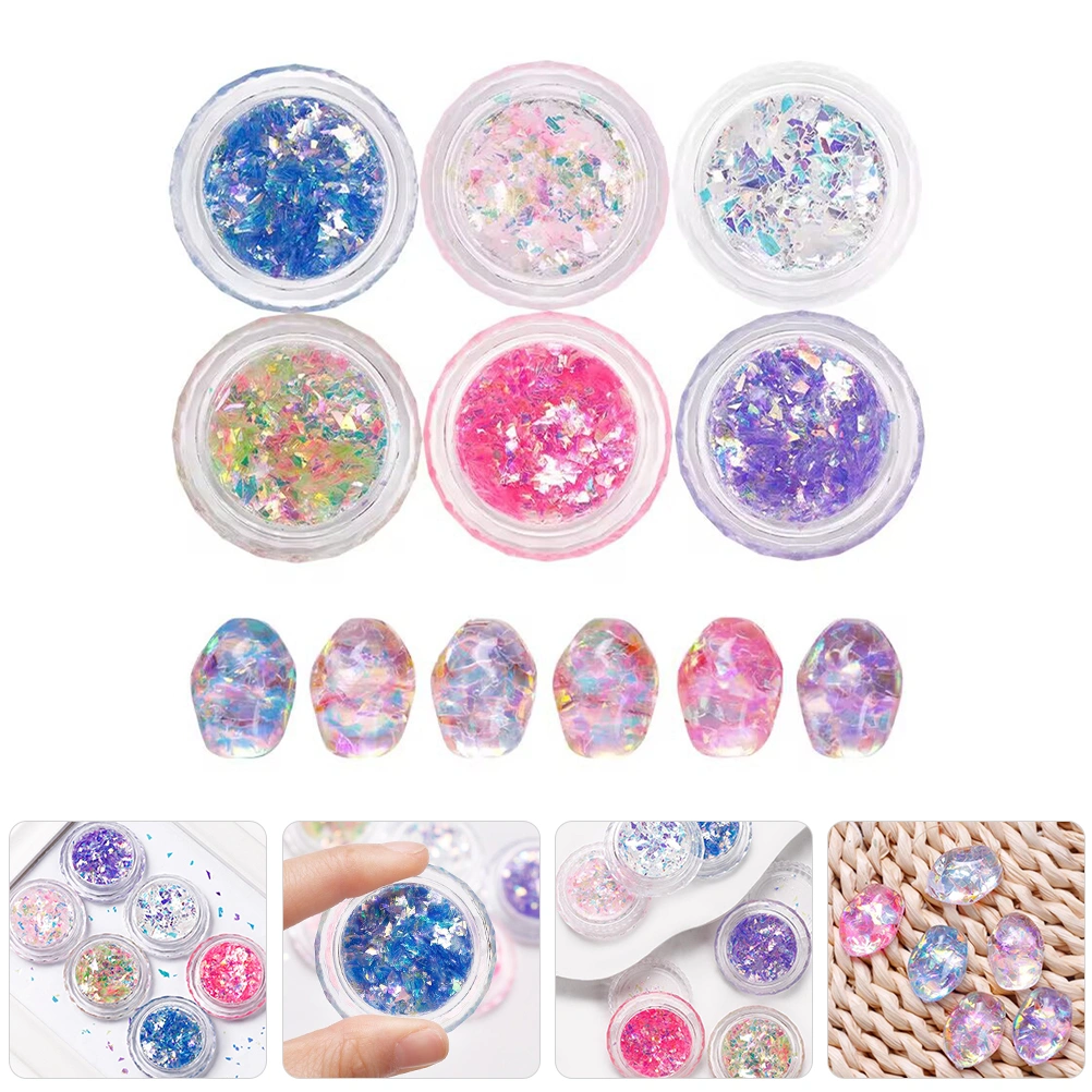 6 Boxes Nail Sequins Glitter Nail Glitter Flakes Nail Art Nail Glitter for Nail Art DIY Nail Decoration