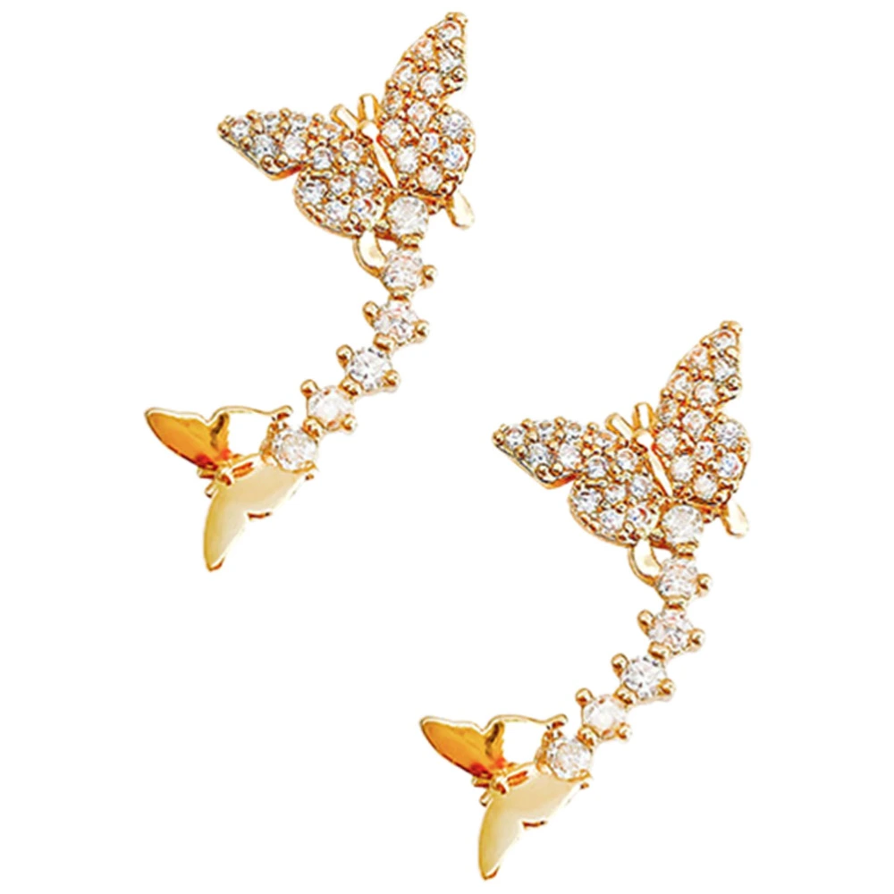 1 Pair Ear Studs Women Butterfly Earrings Teen Girls Fashionable Earrings Cute Ear Jewelries