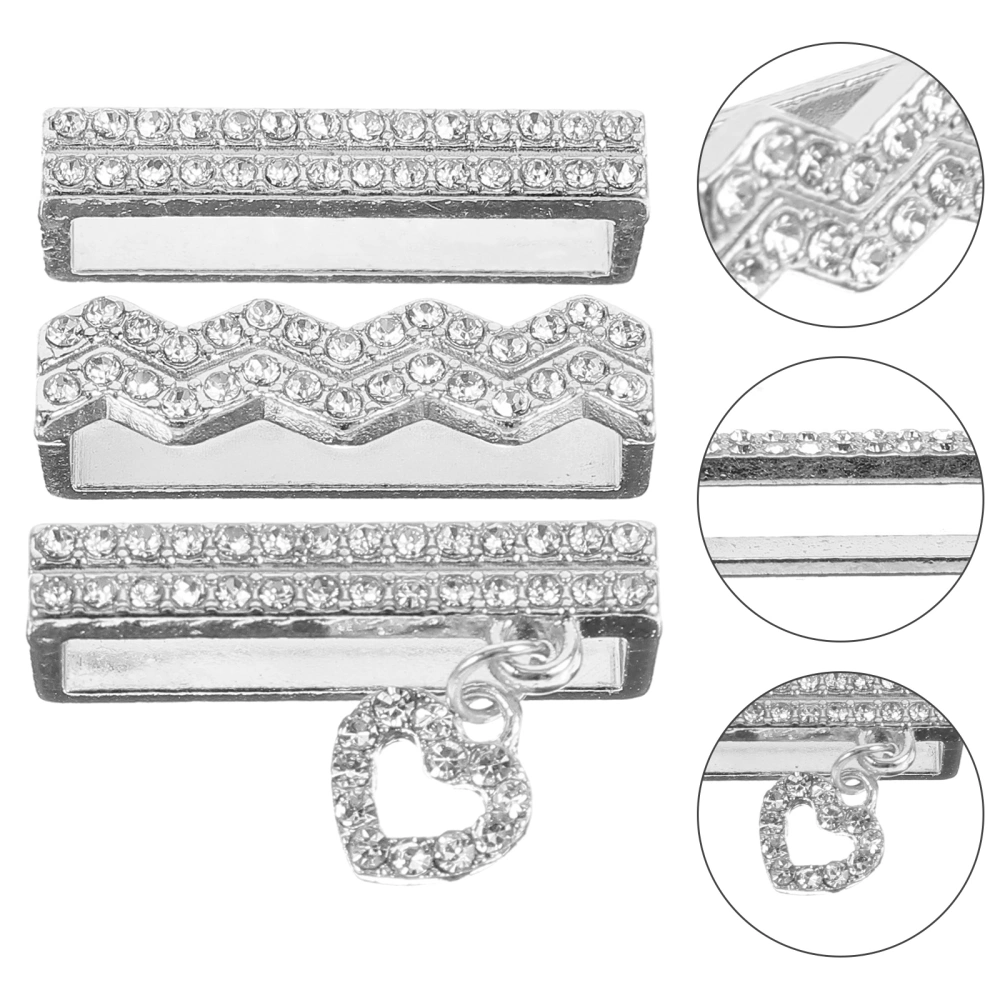 3pcs Watch Band Charms Decorative Watch Strap Ring Loops Smartwatch Rhinestone Charms