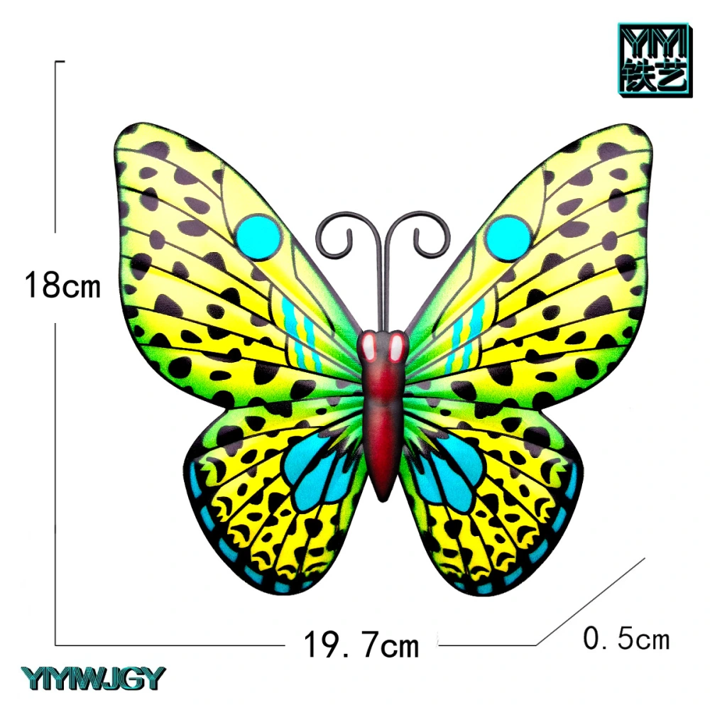 4pcs Metal Butterfly Wall Decor Metal Colorful Butterfly Sculpture Iron Hanging Decor Ornaments