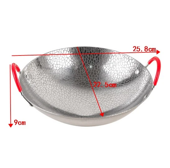 Pan with Handles Stainless Steel Pot Korean Ramen Pot Stock Pot Chef Wok for Home