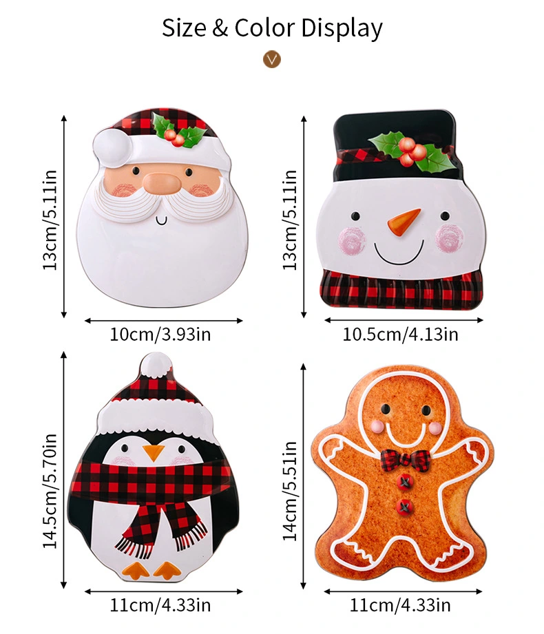 Christmas Tinplate Cookie Tin Decorative Cookie Tin Box Candies Biscuits Treat Box Small Case