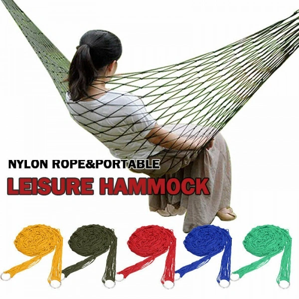 Latest Portable Hammock Mesh Net Rope Camping Garden Swing Hanging Bed