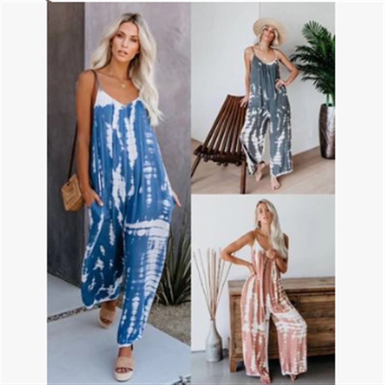 Womens Loose Camisole Jumpsuit Sexy Long Loose Jumpsuits Wide Leg Rompers Fashion Jumpsuit Plus Size