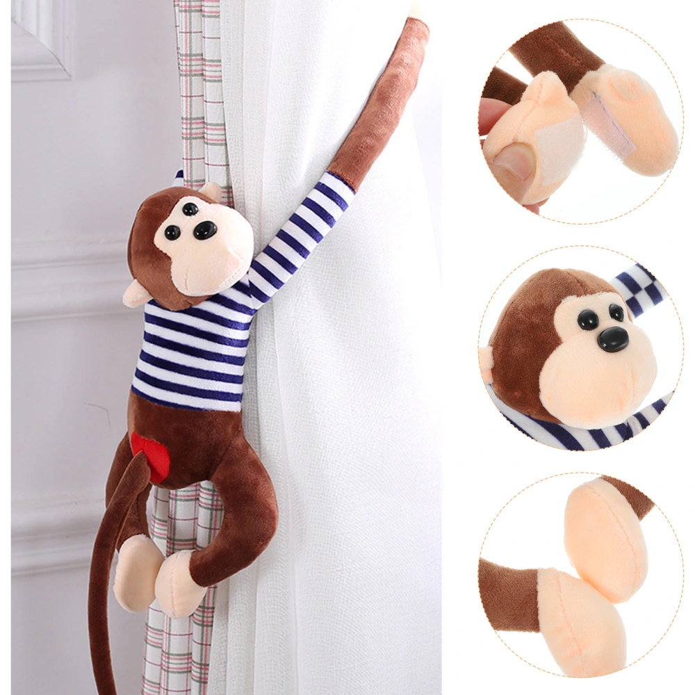 Plush Stuffed Monkey Cartoon Animal Toy Hanging Stuffed Monkey Curtain Ring