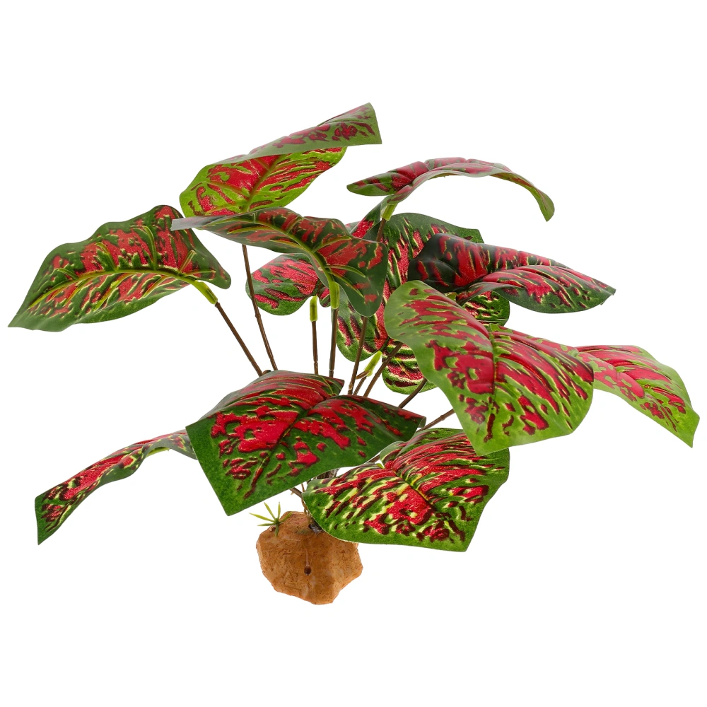 Reptile Hideout Plant Model Simulated Leaves Plant Decoration Reptile Tank Decorative Fake Plant