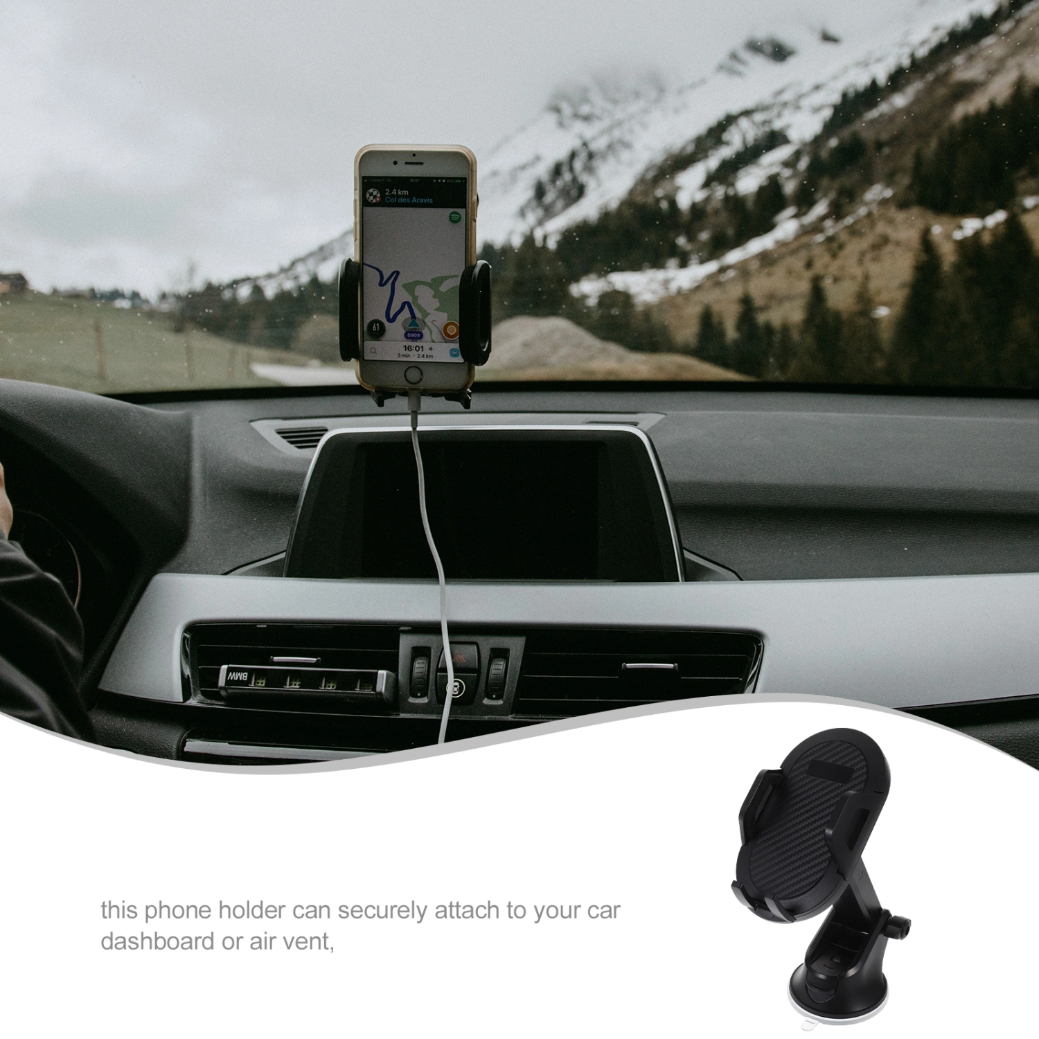 Cell Phone Holder Car Suction Cup Mount Phone Holder Universal Car Dashboard Smartphone Stand