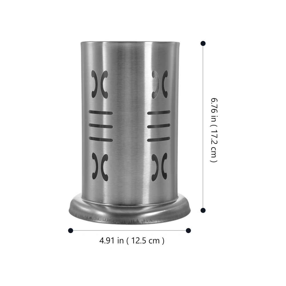 Utensil Holder Cooking Utensil Stainless Steel Holder Kitchen Utensil Cylinder with Drain Holes