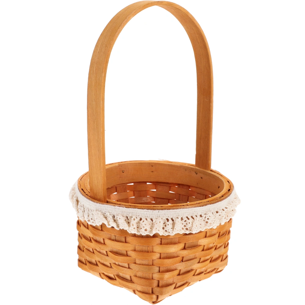 Lace Woven Flower Basket Gift Biscuits Storage Basket Pastoral Style Basket