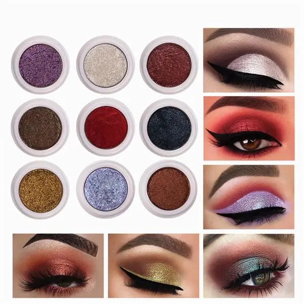 Lady Fashion Makeup Eye Shadow Soft Glitter Shimmering Colors Eyeshadow Metallic Eye Cosmetic