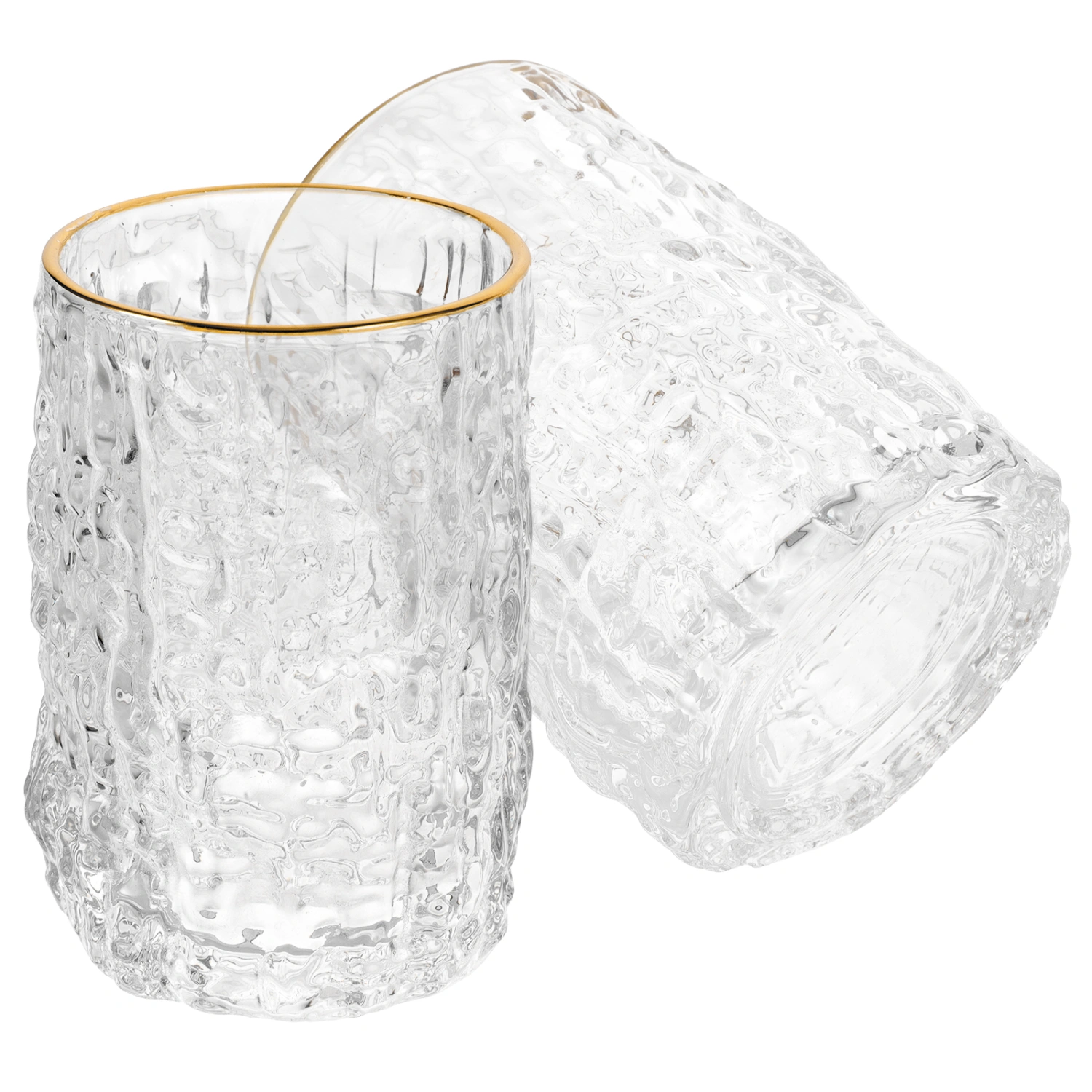 2Pcs Beverage Cup Office Water Cup Patterned Water Glasses Vintage Glasses