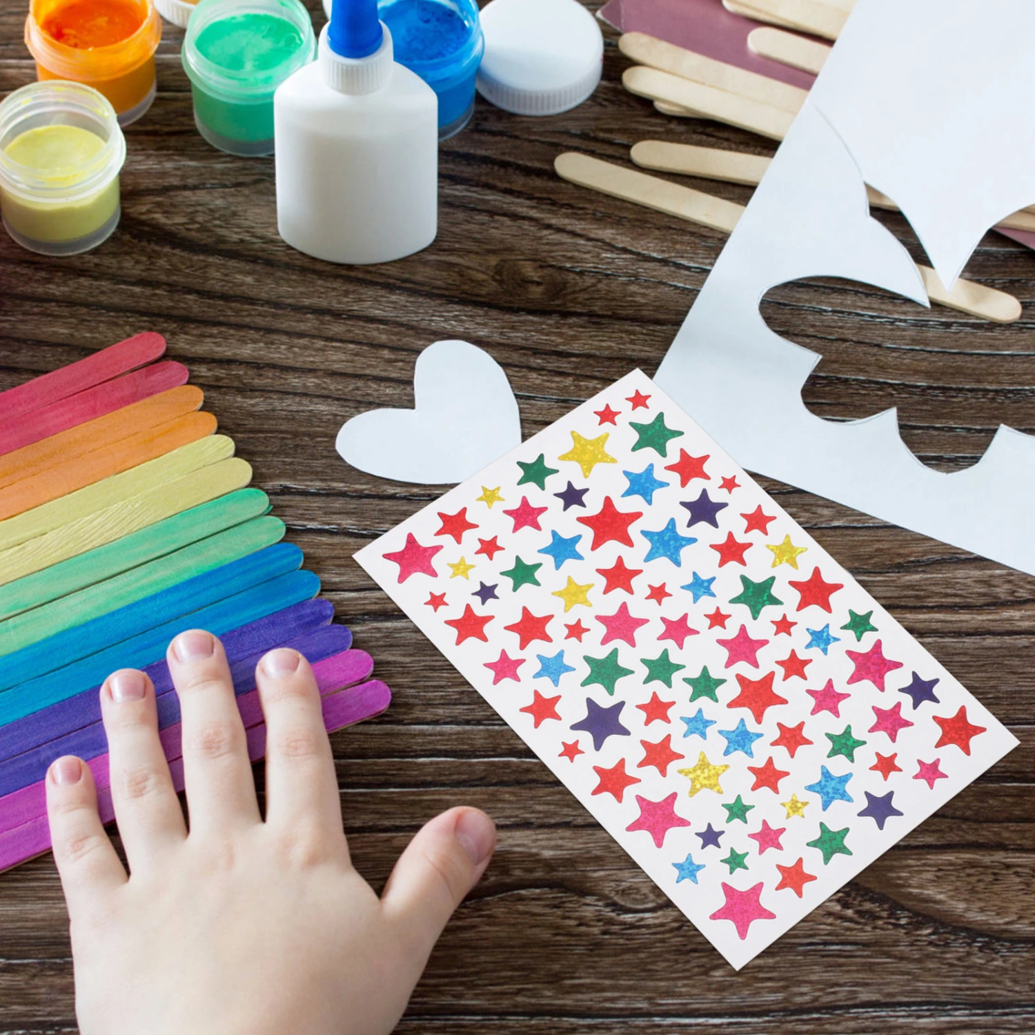 5 Sheets Children Star Sticker Kids Star Stickers Reward Star Stickers Decorative Star Stickers