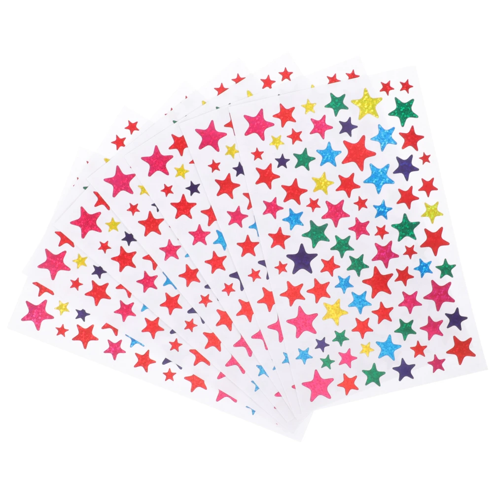 5 Sheets Children Star Sticker Kids Star Stickers Reward Star Stickers Decorative Star Stickers