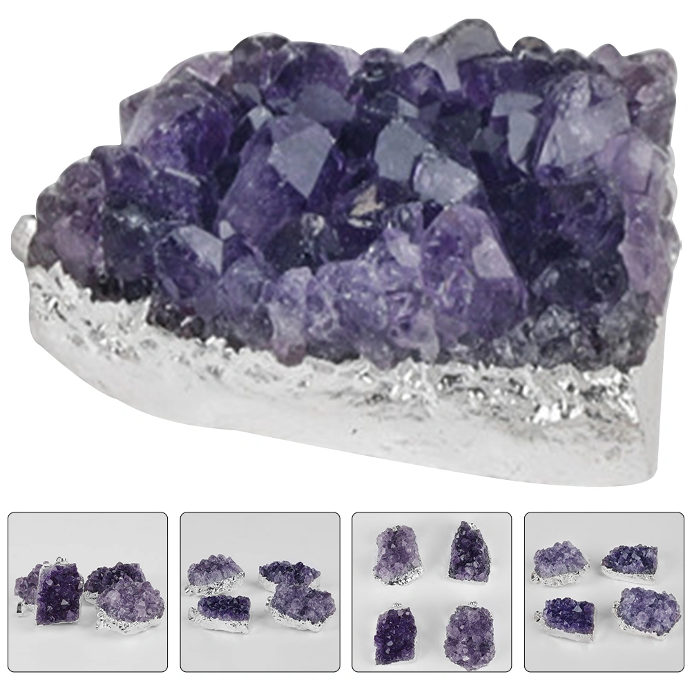 DIY Crystal Cluster Pendant Mineral Ore Pendant for Necklace Jewelry Making
