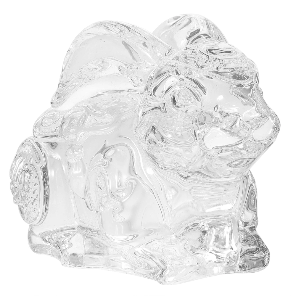 Exquisite Transparent Crystal Statue Chinese Zodiac Rabbit Figurine Desktop Bunny Craft