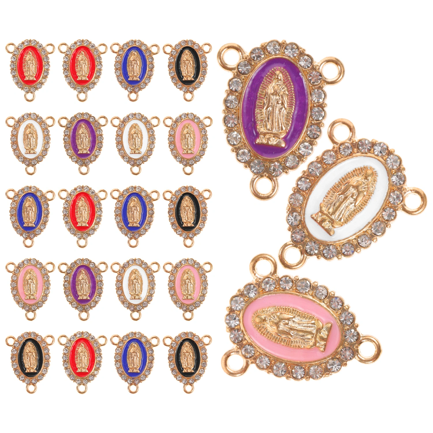 24pcs Virgin Mary Pendants Charms Alloy Connection Bracelet Pendants Charms