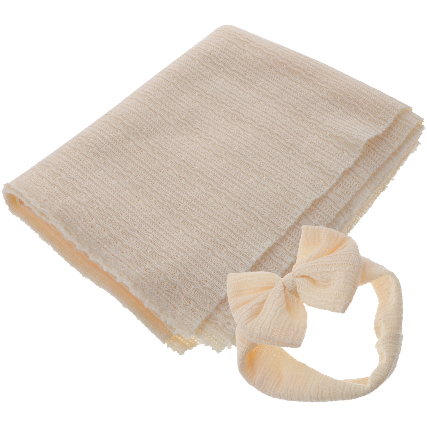 1 Set Baby Swaddle Blanket and Headband Newborn Receiving Blanket for Baby Boys Girls