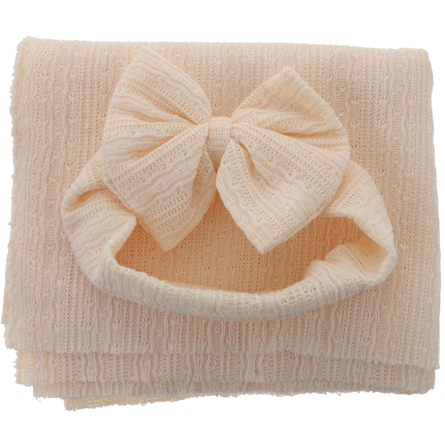 1 Set Baby Swaddle Blanket and Headband Newborn Receiving Blanket for Baby Boys Girls