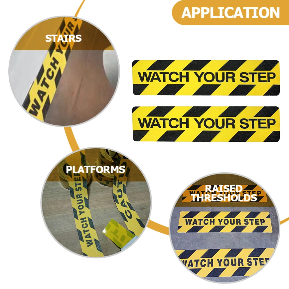 3Pcs Watch Your Step Floor Tape Caution Warning Sticker Nonskid Floor Sticker Floor Warning Tape