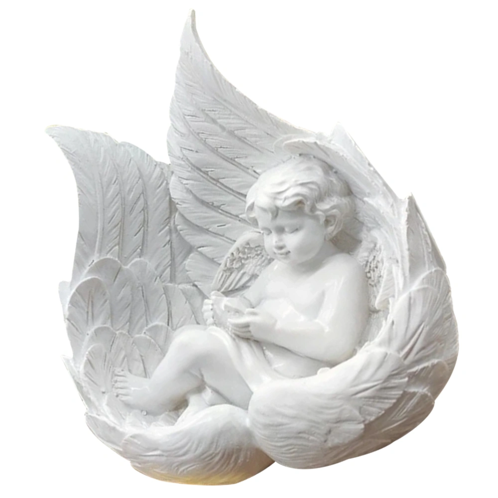  Resin Cherubs Statue Vintage Resin Lovely Angel Child Figurine Home Ornament