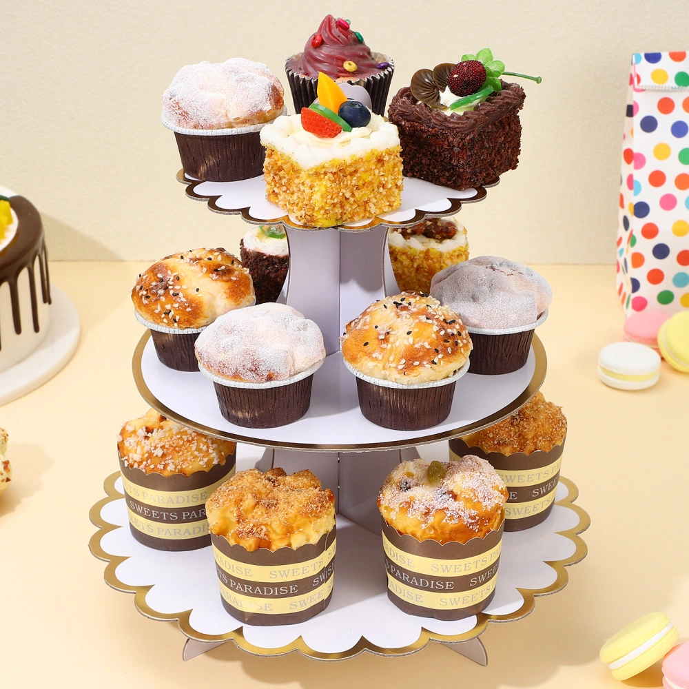 3 Pcs Cake Stands Cardboard Cupcake Stands 3-Tier Dessert Holders for Party Baby Showers