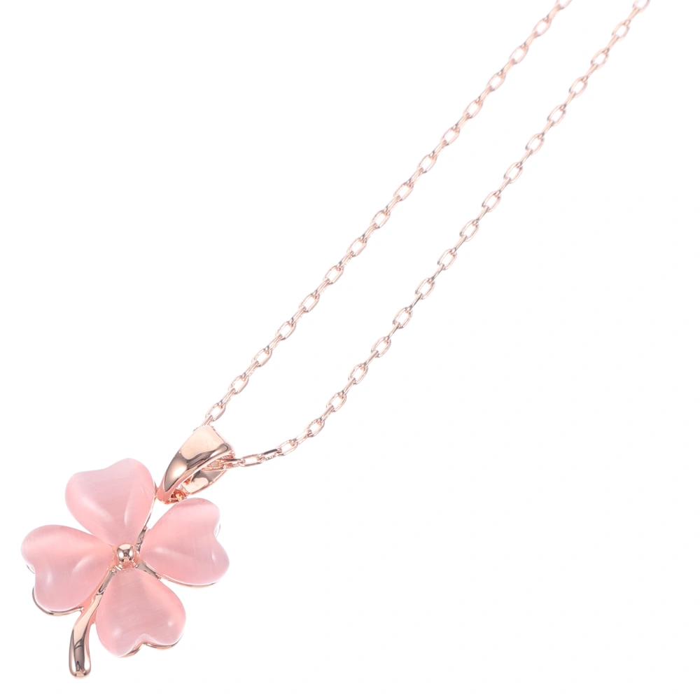 Exquisite Four-leaved Clover Necklace Premium Opal Necklace All-match Pendant For Girls And Boys