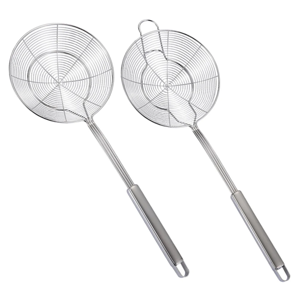 2Pcs Spider Strainer Noodle Strainer Metal Fried Food Spoon Hot Pot Food Colander Metal Strainer