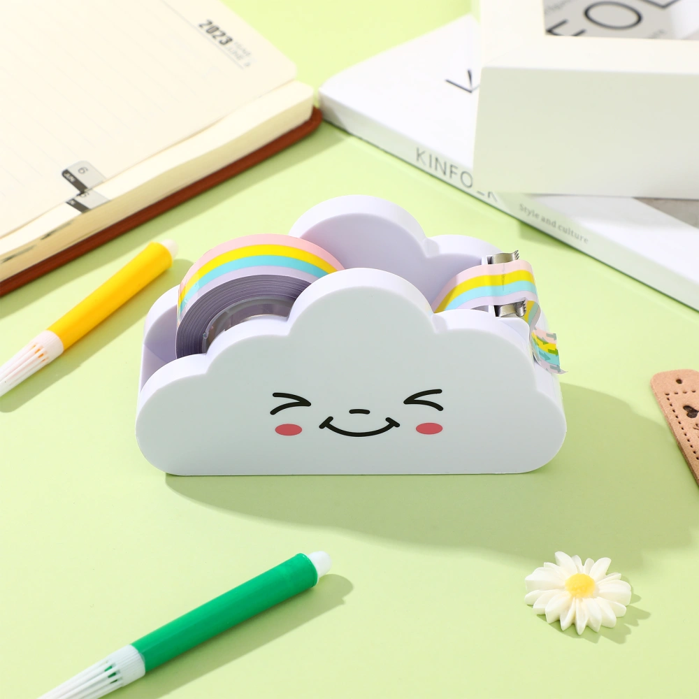 Cartoon Cloud Tape Dispenser with Rainbow Tape School Office Stationery Supply