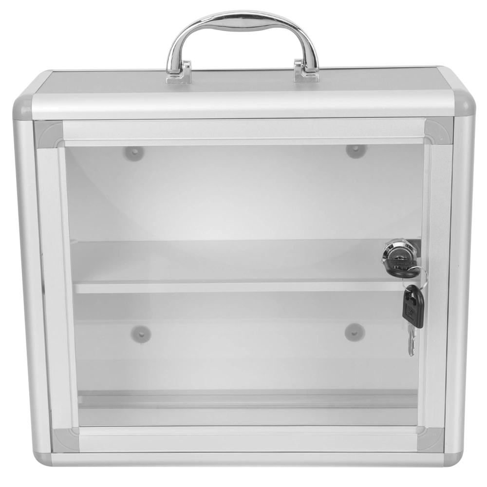 Household Emergency Medicine Box Transparent Aluminum Alloy Box Wall-mounted Medicine Cabinet with Lock