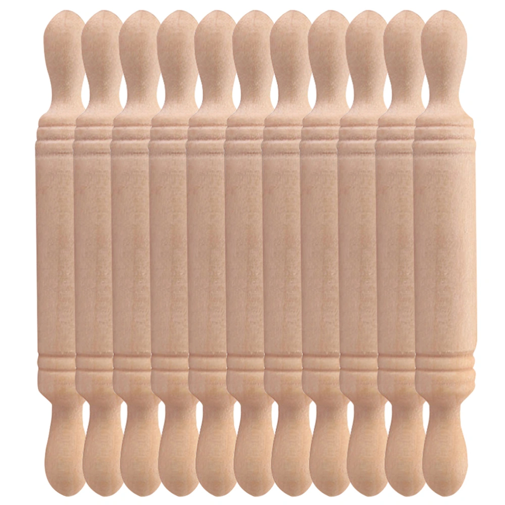 11Pcs Mini Rolling Pin Wooden Dough Rolling Pin Craft Mini House Rolling Pin Prop Mini House Decor